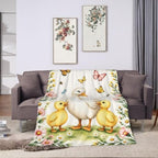 Cute Duck Blanket Duckling Butterfly Floral Throw Gifts 80"x60" - Image 6