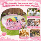 13 Pcs Kitten Starter Kit with Playpen Litter Box Feeder, Pink - Image 5