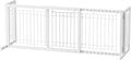 Bonnlo Free Standing Dog Gate, 37" - 68" Wide Pet Gate for Fireplace Stairs Doorways, Metal Adjustable Pet Fence Indoor, Christmas Tree Gate (Metal-White)
