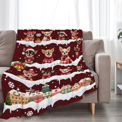 Christmas Chihuahua Throw Blanket Cute Dog Snowflake Gifts 40''x50'' - Image 5
