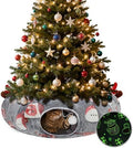 Cat Tunnel Christmas Tree Skirt, Plush Donut Bed for Cats, Grey by Midollarle