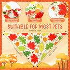 Preboun 50 Pcs Fall Dog Bandanas Bulk, Autumn Pumpkin Maple Leaves Pattern - Image 3