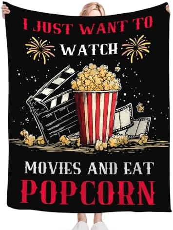 Movie Popcorn Blanket for Girls Women Boys Men Adults Kids Soft Cozy Fleece Theater Film Cinema Throw Blankets Gifts Warm Flannel Plush Lightweight Decor for Couch Bed Sofa 60"X50" - Image 6