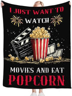 Movie Popcorn Blanket for Girls Women Boys Men Adults Kids Soft Cozy Fleece Theater Film Cinema Throw Blankets Gifts Warm Flannel Plush Lightweight Decor for Couch Bed Sofa 80"X60" - Image 6