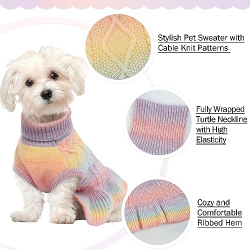 QBLEEV Dog Sweater Dress, Dog Christmas Sweaters for Medium Dogs, Puppy Sweaters Soft Pet Sweaters Warm Winter Fall Dog Sweaters Vest Custom Turtleneck Holiday Doggie Sweaters for Dogs Girls Boys L - Image 3