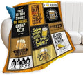 Beer Blanket Wheat Beer Throw Blankets Stuff Cozy Flannel Fleece Soft Plush Fuzzy Warm Lightweight Bedding Gifts for Women Girls Kids 80"X60" by Unknown