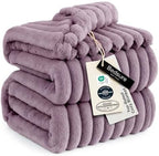 Bedsure Full Size Fleece Blankets for Bed Light Purple 84"x90" by BEDSURE