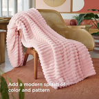 Bedsure Soft Coral Pink Throw Blanket for Couch Decor Gifts 50"x70" - Image 3