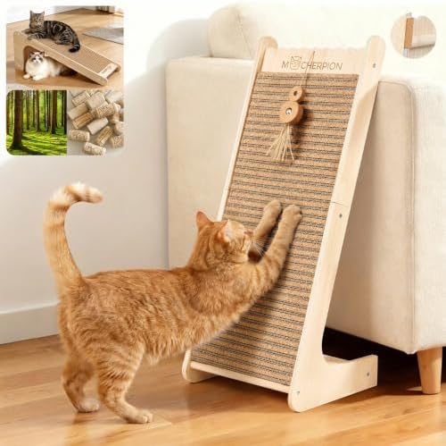 Cork Cat Scratch Cardboard-cat Scratching Post Replaceable pad-Cat Scratcher Pad for Indoor-Cat Ramp-Cat Furniture Protect Sofa-Prevent Cats from Scratching Furniture-Eco-Scratcher Post Toy Gifts by MocherpionLLC
