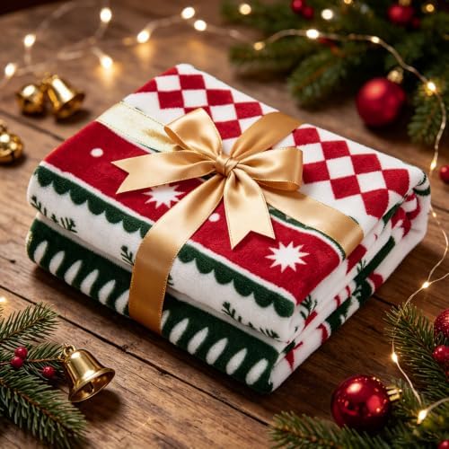 BEDELITE Christmas Stripe Twin Blanket for Decor & Gift, Red Green, 60"x80" - Image 5