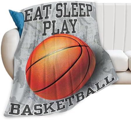 Basketball Blanket for Girls Women Boys Men Adults Kids Soft Cozy Fleece Sports Throw Blankets Gifts Warm Flannel Plush Lightweight Decor for Couch Bed Sofa 60"X50" - Image 2