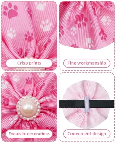 PET SHOW 50 Pack Dog Collar Flowers and Bows Bulk Paw Bone Random Assorted Small Medium Large Dogs Cats Charms Girl Boy Slide on Collars Harness Attachments Pet Costume Grooming Accessories - Image 3