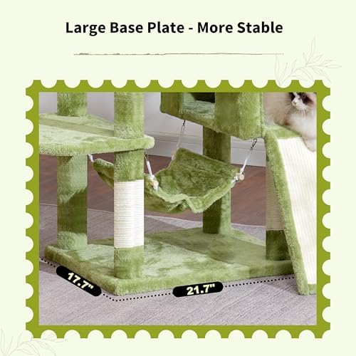 Gitelsnour Cat Tree, 71'' Tower for Large Cat with Scratching Post, GCT032GR - Image 4
