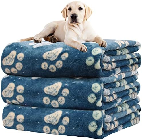Rezutan Blanket for Large Dogs & Cats Soft Reversible Cute Paw 40"x31" by Rezutan