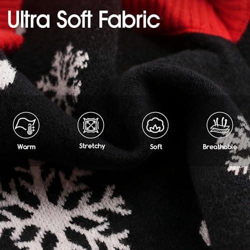 Dog Christmas Sweater for Small Medium Dogs Adorable Festival Pattern Santa Pet Costumes Turtleneck Knitted Puppy Clothes Soft Warm Cold Weather Dog Christmas Outfit Party - Image 3
