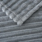 Grey Fleece Throw Blanket 108”×90” for Couch Sofa Livingroom - Image 5