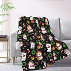 Christmas Cats Throw Blanket - 80"x60" Soft Flannel Fleece Blankets for Couch Sofa Bed, Warm Cozy Lightweight Travel Blanket, for Women Men Kids Cat Lovers - Image 7