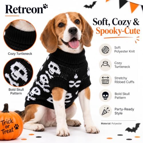 Dog Sweater for Large Dogs Girl Boy Winter, Dog Clothes, Black, 2XL - Image 3