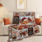Christmas Fox Throw Blanket Woodland Animal Holiday Gifts 40''x50'' - Image 4