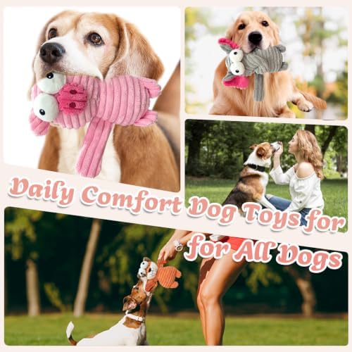 MRSOHRET 5 Pack Dog Toys, Durable Dog Squeaky Crinkle Plush, Puppy Toys - Image 4