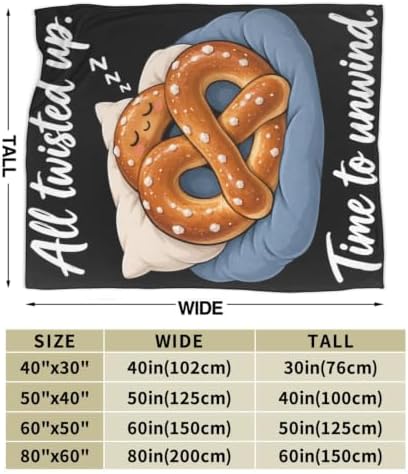 Sleepy Pretzel Blanket Throw Gift for Girls Women 60"X50" - Image 7
