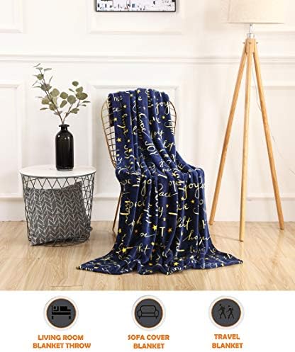 Elegant Comfort Luxury Velvet Super Soft Christmas Prints Fleece Blanket-Holiday Theme Home Décor Fuzzy Warm and Cozy Throws for Winter Bedding, Couch and Gift, 50 x 60 inch, Peace & Joy - Image 3