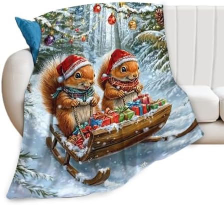 Christmas Squirrel Blanket Squirrel Throw Stuff Gifts 80"x60" by Unknown