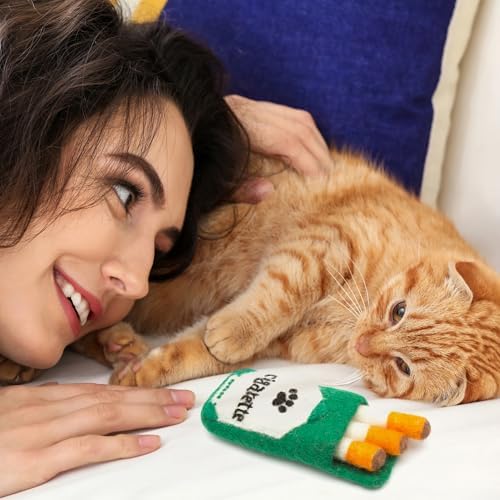 Glaciart One Catnip Cigarette Pack Cat Toy, Funny Wool Felt Kitten Toy for Boredom, Exercise and Play, Filled with Dried Catnip - Image 3