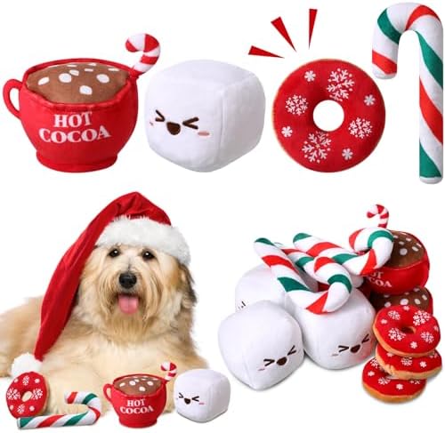 Syhood 12 Pack Puppy Dog Toys Bulk Coffee Theme with Squeaker by Syhood