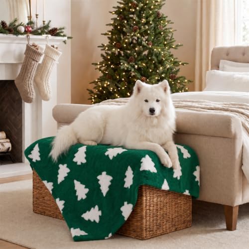 Horaldaily Christmas Green Trees Shape 3D Textured Pets Blanket 20x30 - Image 2