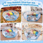 13 Pcs Kitten Starter Kit with Playpen Litter Box Feeder, Blue - Image 6