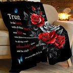 Christian Blanket Bible Verse Throw Blanket Red Rose Inspirational Religious Spiritual Gifts for Girls Boys Kids Adults Women Men Soft Cozy Plush Fluffy Fuzzy Fleece Blanket Decor 40''X50'' - Image 7