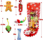 Christmas Stocking Cat Toys, 12PCS Xmas Cat Toy Set with Mouse, Squeaky Toys, Balls, Cat Teaser, Indoor Interactive Cat Gift - Image 3