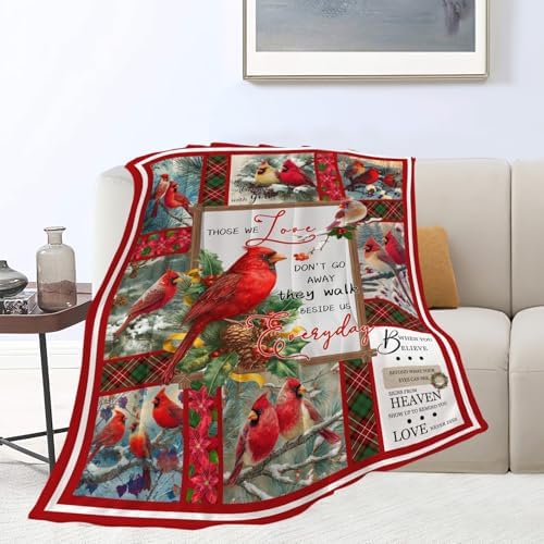 Cardinal Throw Blanket Red Bird Cardinal Stuff Gifts for Kids Girls Boys Adults Women Men Soft Cozy Warm Plush Fluffy Fuzzy Fleece Blanket Christmas Decor 50''X60'' - Image 6