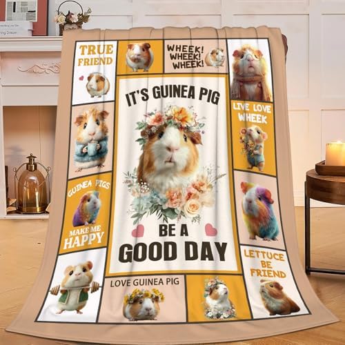 Guinea Pig Throw Blanket Guinea Pig Stuff Gifts for Kids Girls Boys Adults Women Men Soft Cozy Warm Plush Fluffy Fuzzy Fleece Blanket Decor 50''X60'' - Image 2