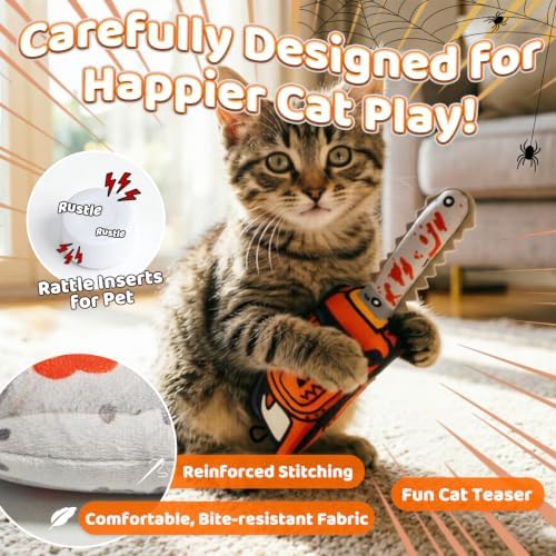 Catnip Toy [2000mg Premium Catnip], Chainsaw Style Cat Kicker Toy - Image 4