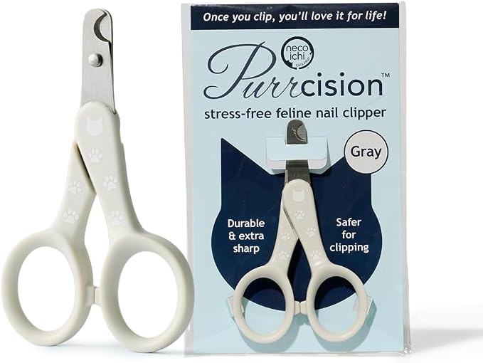 Necoichi Purrcision Stainless Steel Cat Nail Clipper, Made in Japan (Gray)