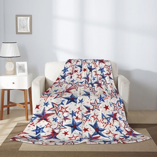 American Patriotic Fuzzy Throw Blanket for Women Men Girls Boys Soft Cozy Fleece Blankets for Bedroom Living Rooms Sofa Couch 50"x40" - Image 6