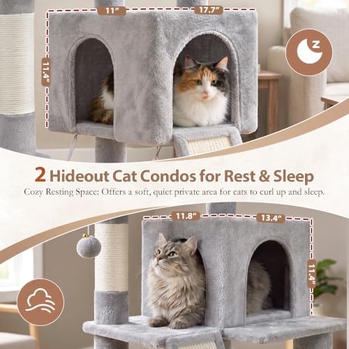 Gitelsnour Cat Tree, 71'' Tower for Large Cat with Scratching Post, GCT032W - Image 3