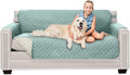 Sofa Shield® Couch Slip Covers for Dogs, Reversible Furniture Protector with Strap, Stain and Tear Resistant Cushion Cover, 62 inch Seat, Machine Washable Slipcover Pets, Cats, Seafoam Cream