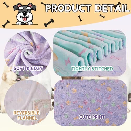 Rezutan Blanket for Large Dogs & Cats Soft Reversible Cute Paw 40"x31" - Image 2