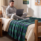 BEDELITE Christmas Fleece Twin Blanket for Couch & Bed, Blue & Green - Image 3