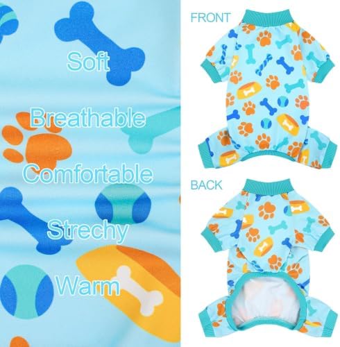 XPUDAC 4 Pack Dog Pajamas for Small Dogs Pjs Boy Puppy Clothes, XS - Image 6