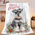 Christmas Schnauzer Blanket for Girls Women Boys Men Adults Kids Soft Cozy Fleece Dog Pet Print Throw Blankets Dog Lovers Gifts Warm Flannel Plush Lightweight Decor for Couch Bed Sofa 80"X60" by Unknown