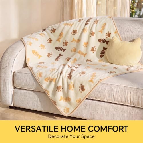 Luciphia 3 Pack Cute Cat Blankets Cozy Small Throw for Pet Puppy,41"x31" - Image 5
