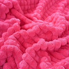 Puncuntex Fleece Throw Blanket Hot Pink 108"×90" with Square Grid Design - Image 3