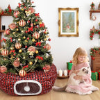 Buffalo Plaid Cat Tunnel Christmas Tree Skirt, Multifunctional Christmas Tree Protector Cat Washable Indoor Cat Donut Cave Bed Kitty Hideout Tubes for Small Animal,35"×10" - Image 6