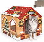 Gift Box Christmas Cat House, A Gift to Play in, 2 Scratchers & Catnip by Unknown