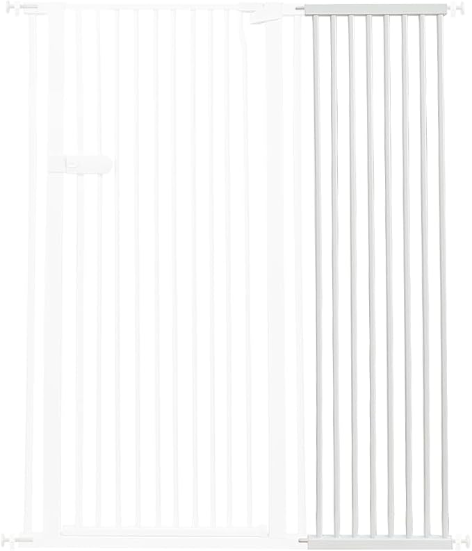 Lumizone Extra Tall Cat Gate Extension Kit 55.12" High 16.73" Wide White | Tall Pet Gate Dog Gate for Doorway Hallway Stairs Pressure Mounted Extra Wide 1.37" Gap No Drilling