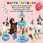 lilfrd 9Pcs Blue Dog Birthday Toy Set, Squeaky Hat Bandana Gift for Dogs - Image 2